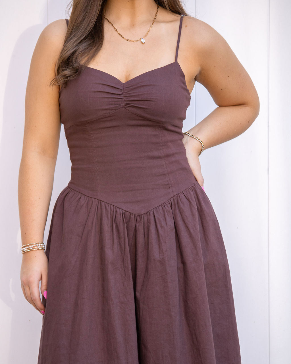 Christina Maxi Dress-Brown