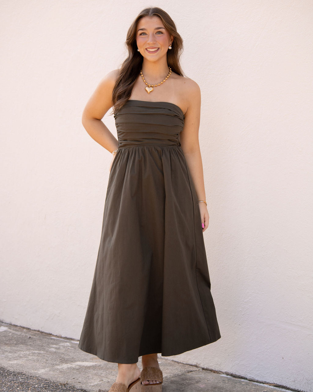Hillary Maxi Dress-Olive