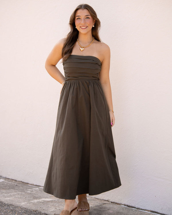 Hillary Maxi Dress-Olive