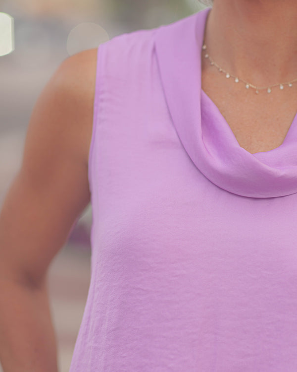Tori Cowl Neck Tank-Lili Pad