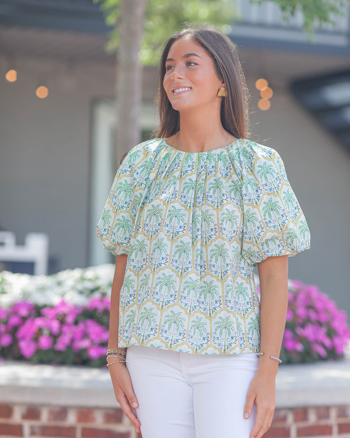 Palmer Puff Sleeve Top-Tropical