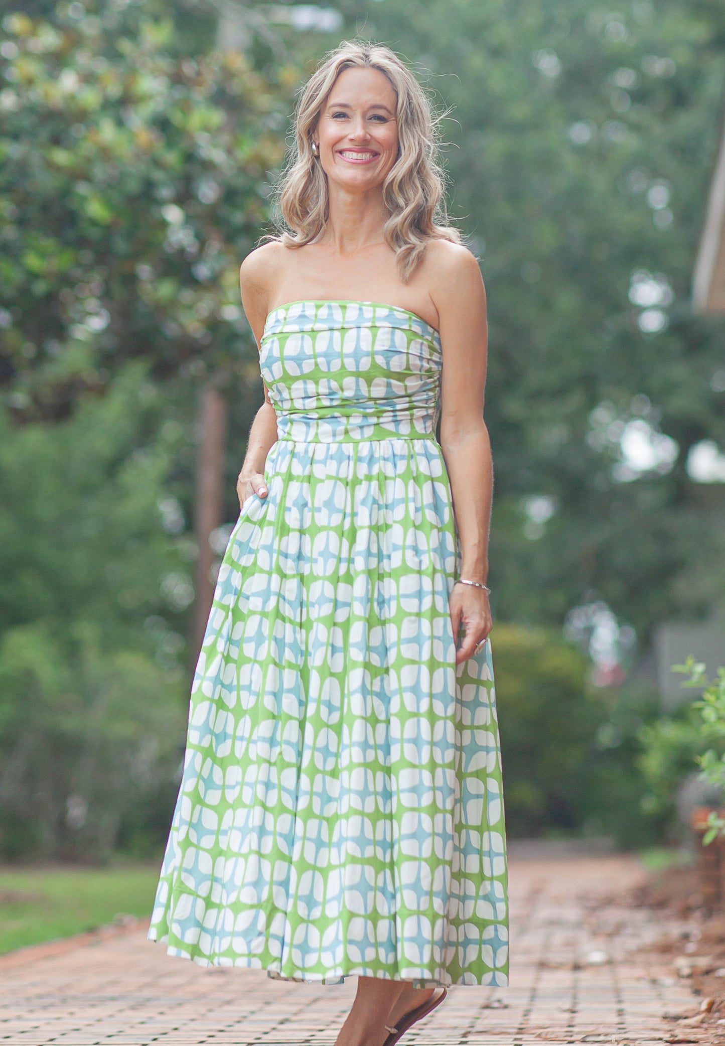 Annabelle Midi Dress-Green