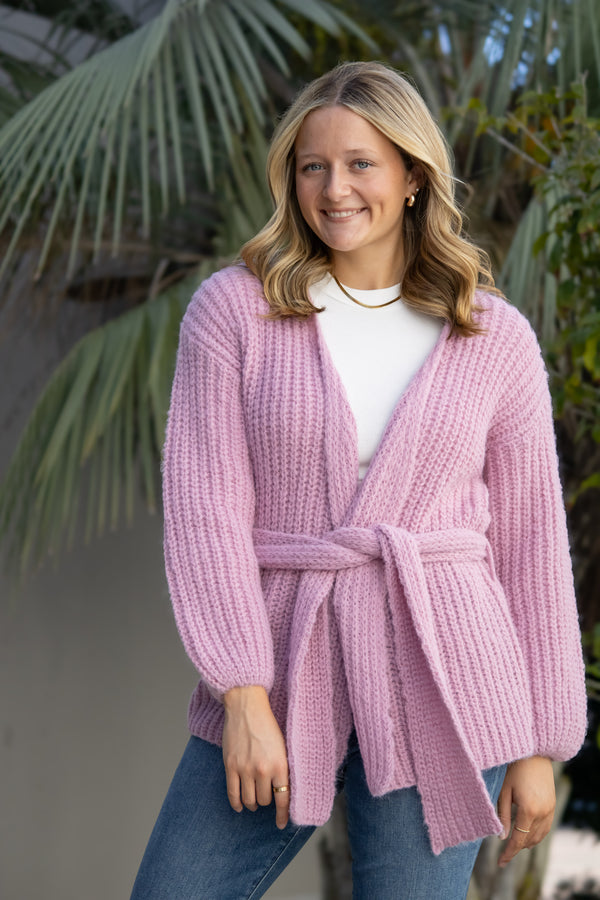 Tillie Cardigan w/ Ties-Lilac