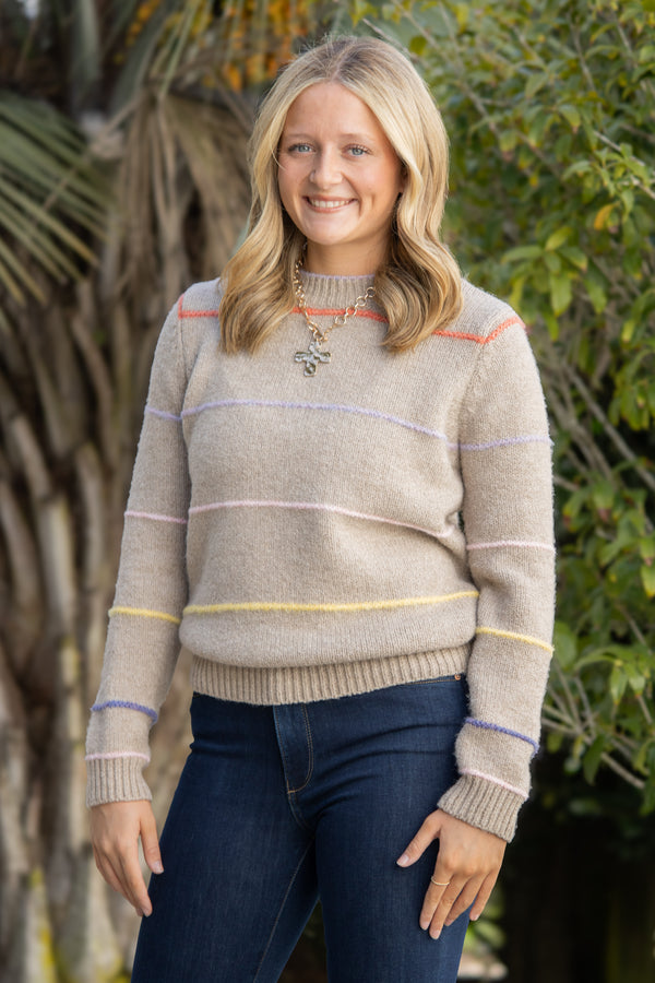June Crew Neck Sweater-Oatmeal