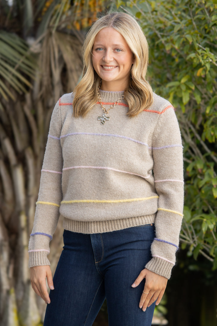 June Crew Neck Sweater-Oatmeal