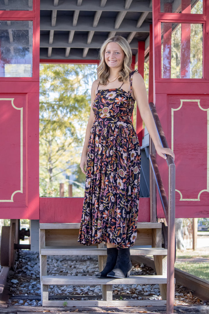 Calysta Midi Dress-Floral