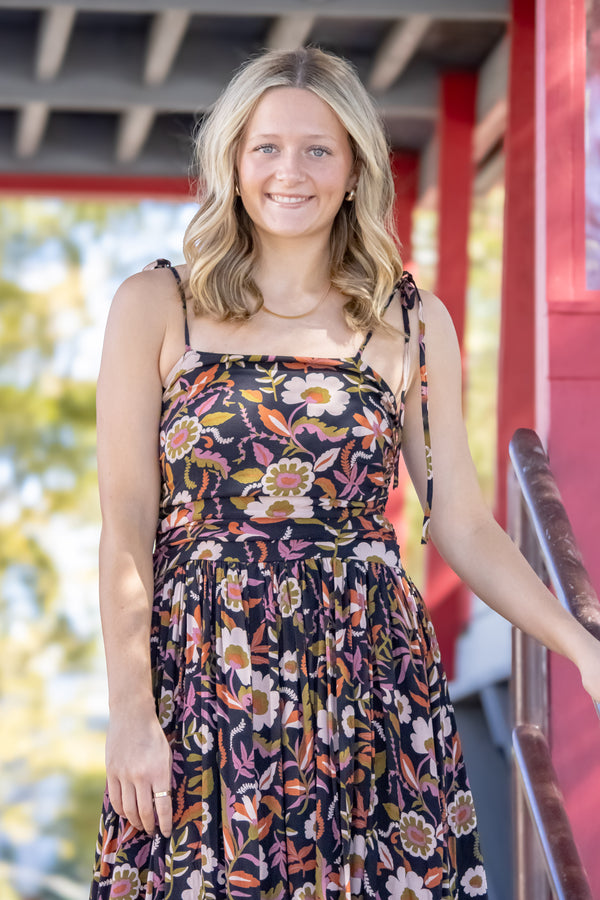 Calysta Midi Dress-Floral