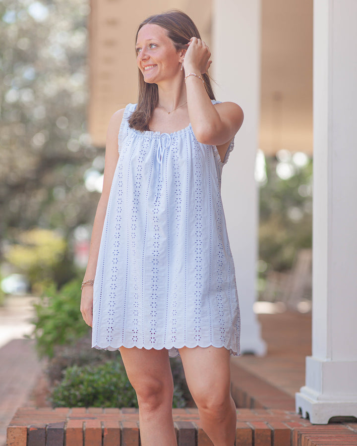 Kirra Mini Dress-Sky Blue