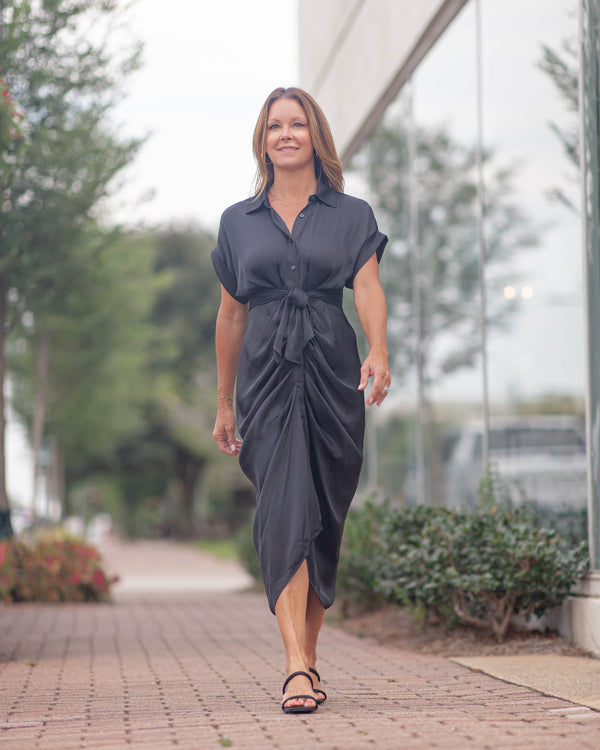 Tori Midi Dress-Black