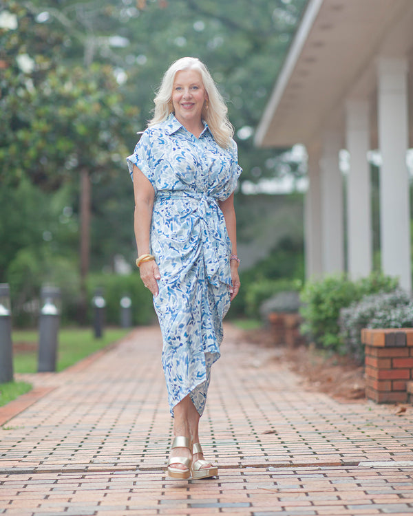 Tori Dress-Navy Speckle