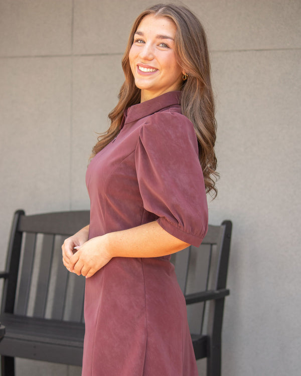 Shannon Mini Dress-Maroon