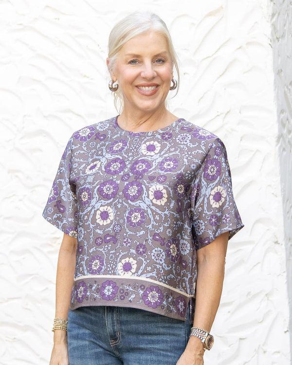 Violet Paisley Top-Napa