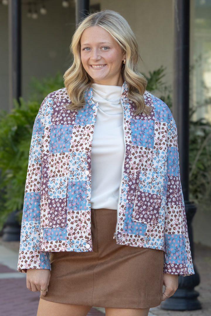 Collector Patchwork Jacket-Blue