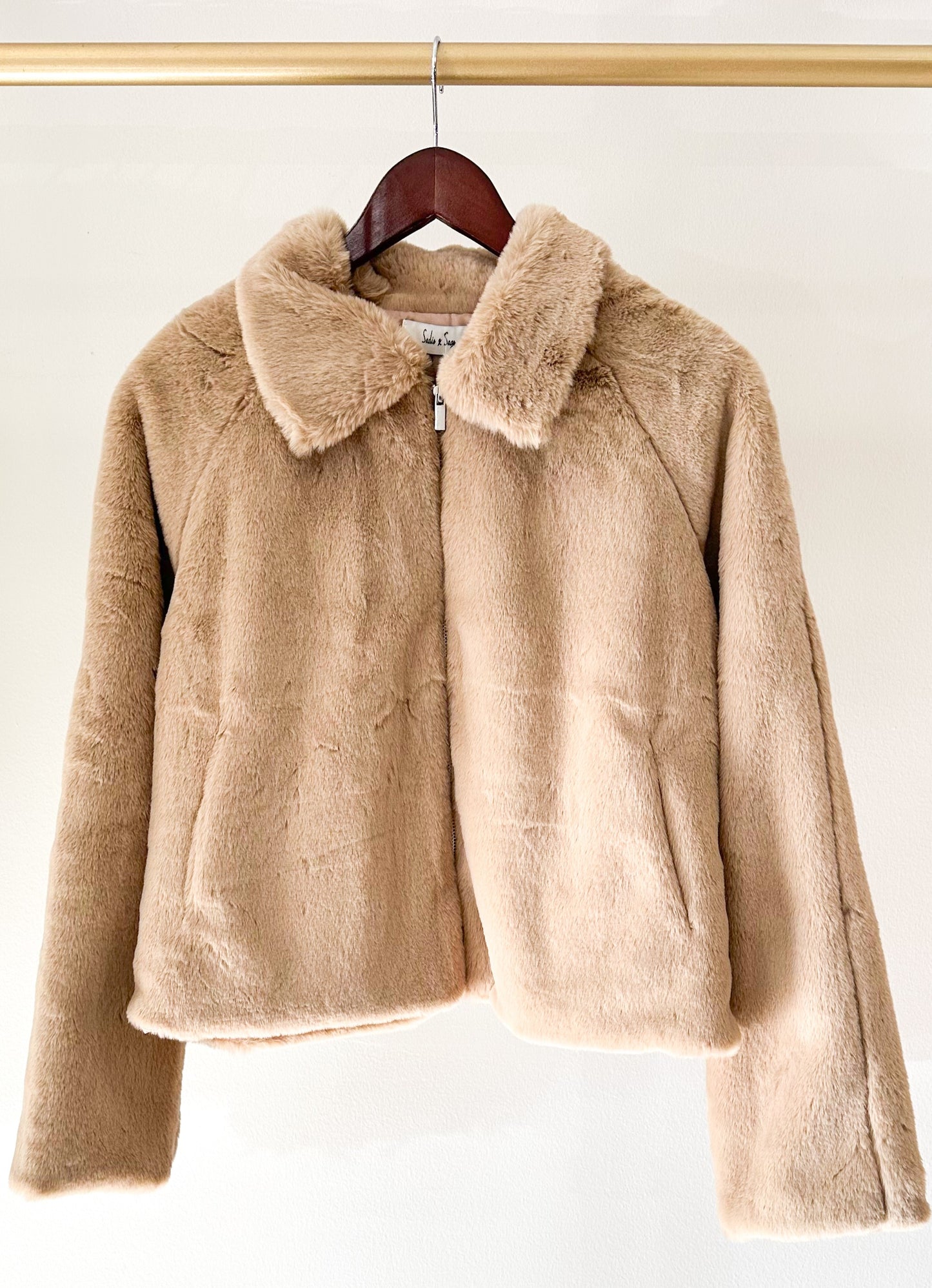 Libby Fur Jacket-Taupe