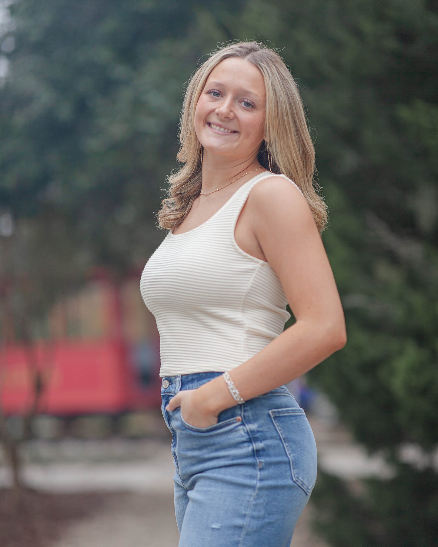 On A Stroll Scoop Neck Top-Ivory