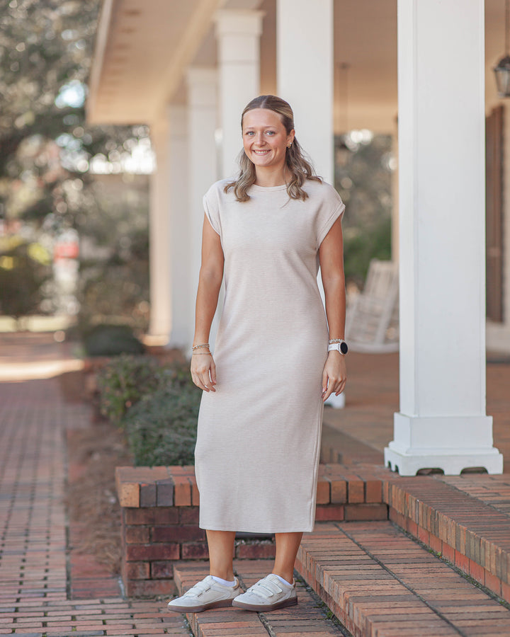 Locket Tee Midi Dress-Oatmeal