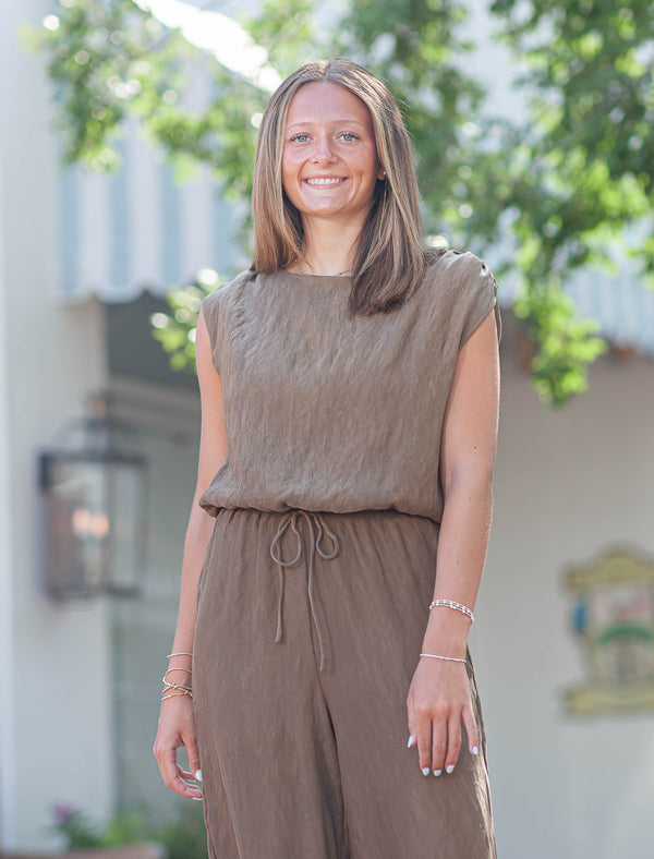 Sepia Skiy Bubble Top-Bronze Olive