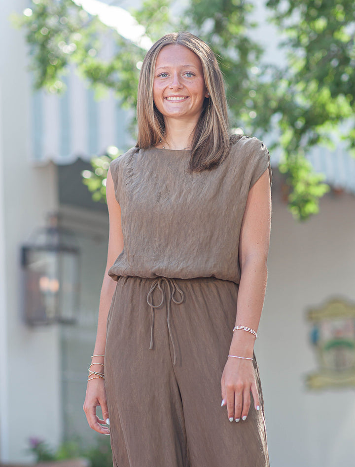 Sepia Skiy Bubble Top-Bronze Olive