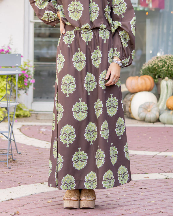 Hayley Maxi Skirt-Brown