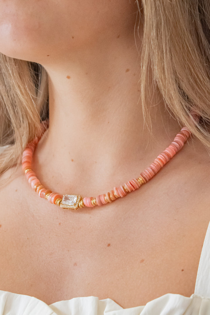 Dream Pop Necklace-Coral