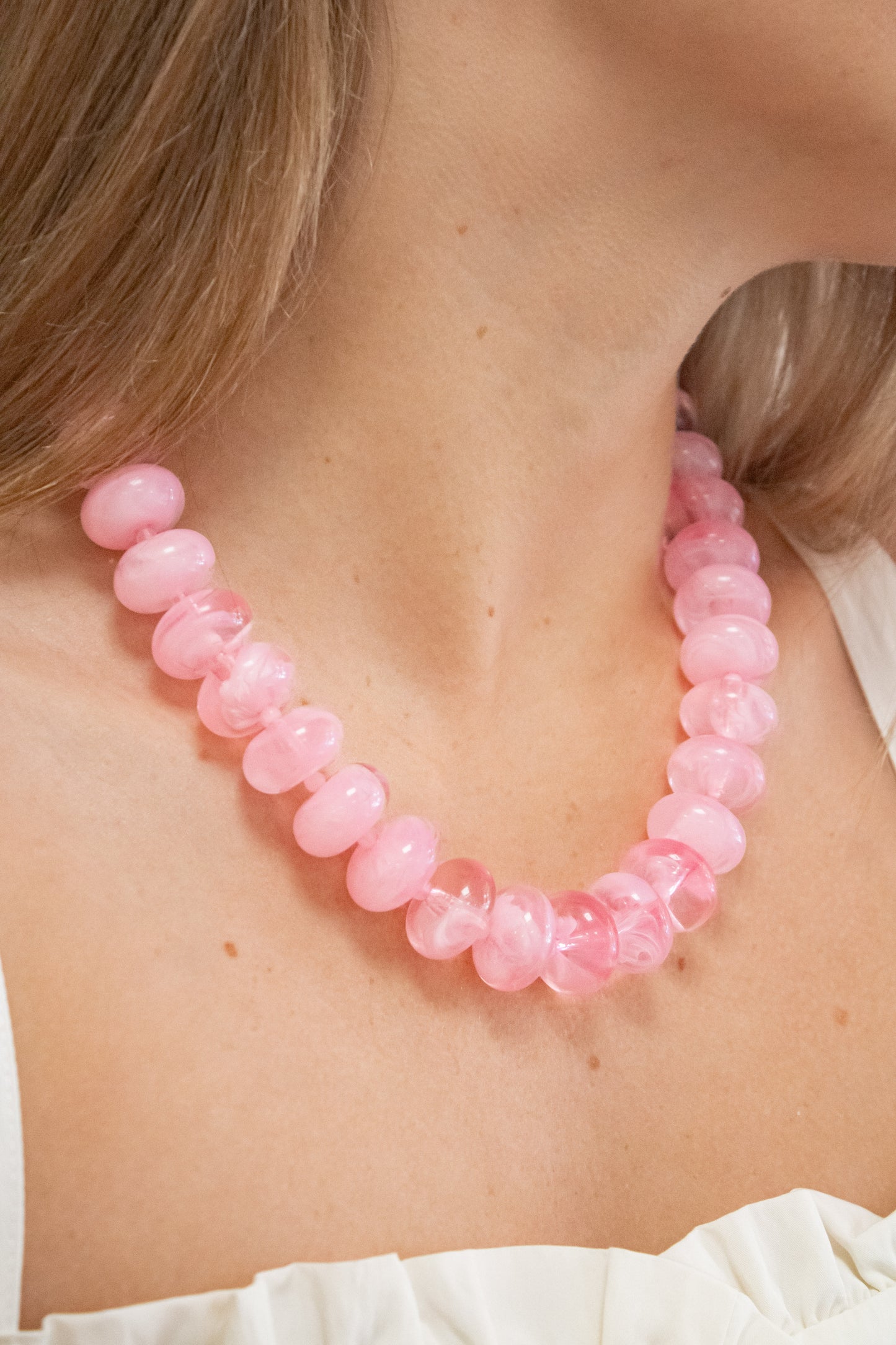 Sugar Bead Necklace-Pink