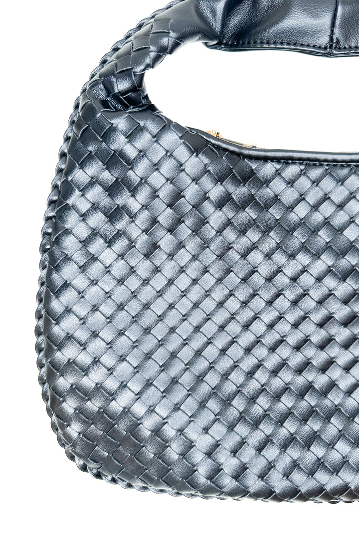 Adela Woven Hobo Bag-Black