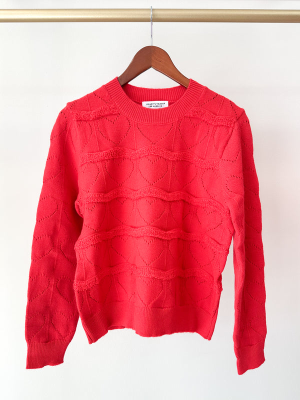 Brinley Heart Sweater-Red