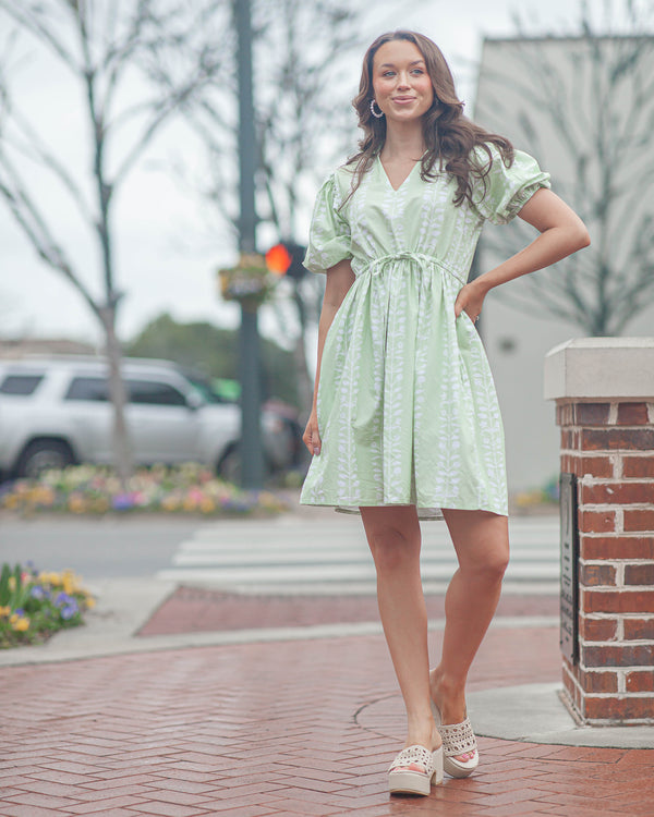 Paisley Mini Dress-Botanical Vine