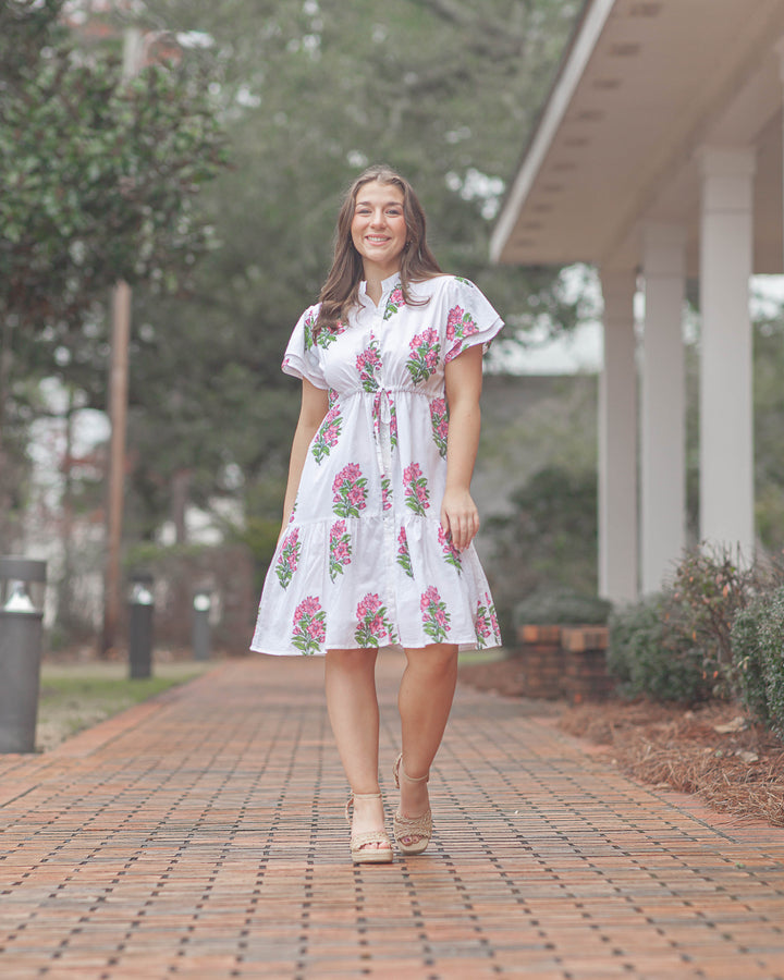 Magnolia Mini Dress-Pink Hydrangea