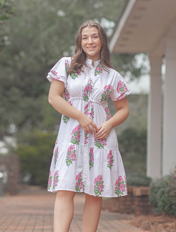Magnolia Mini Dress-Pink Hydrangea