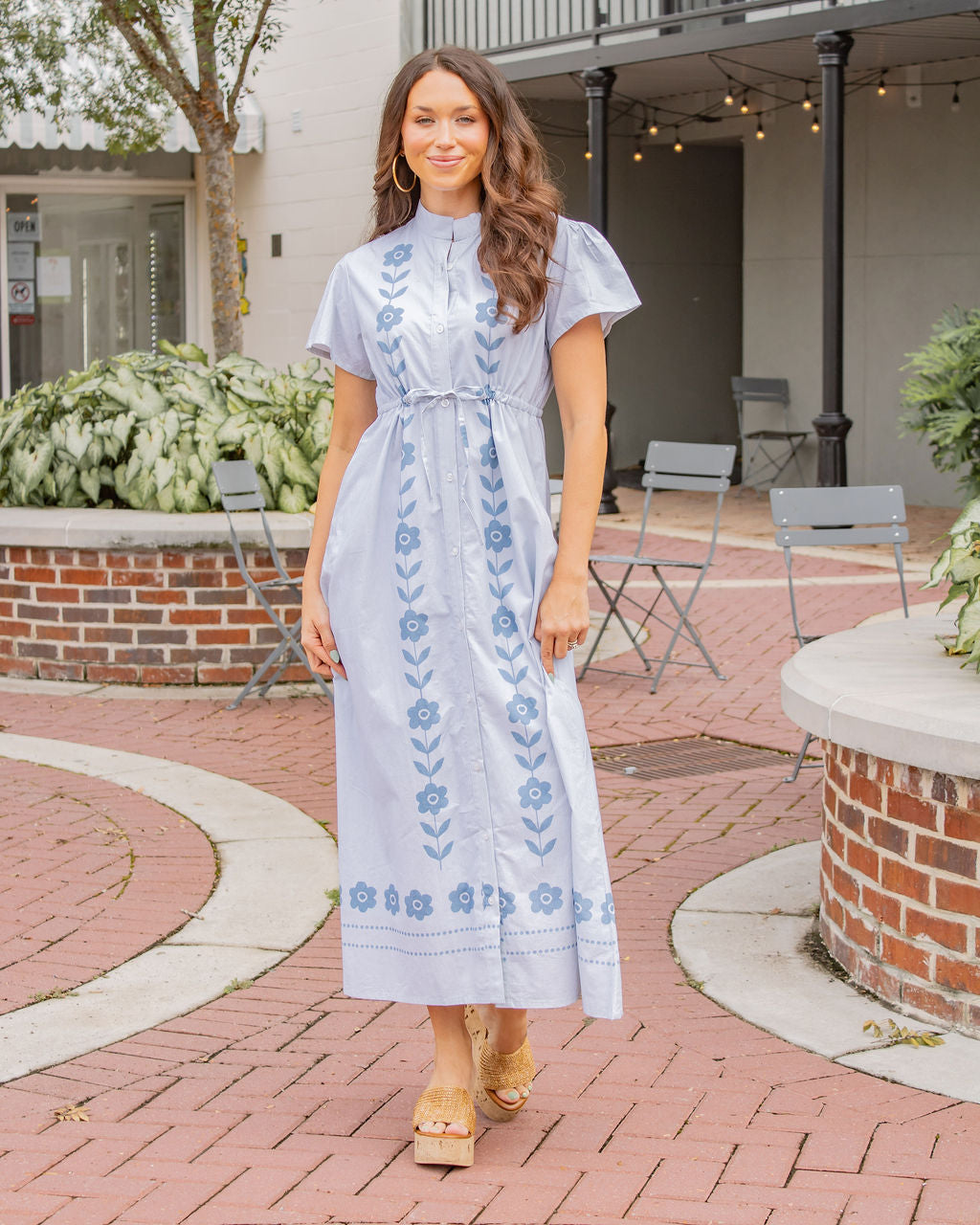 Magnolia Flutter Midi Dress-Glacier