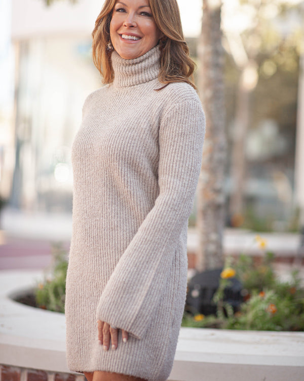 Abbie Sweater Dress-Oatmeal