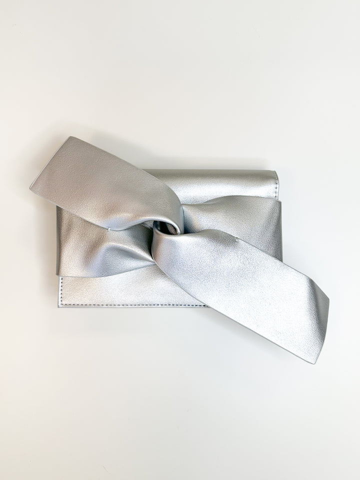 Bow Hand Clutch-Silver