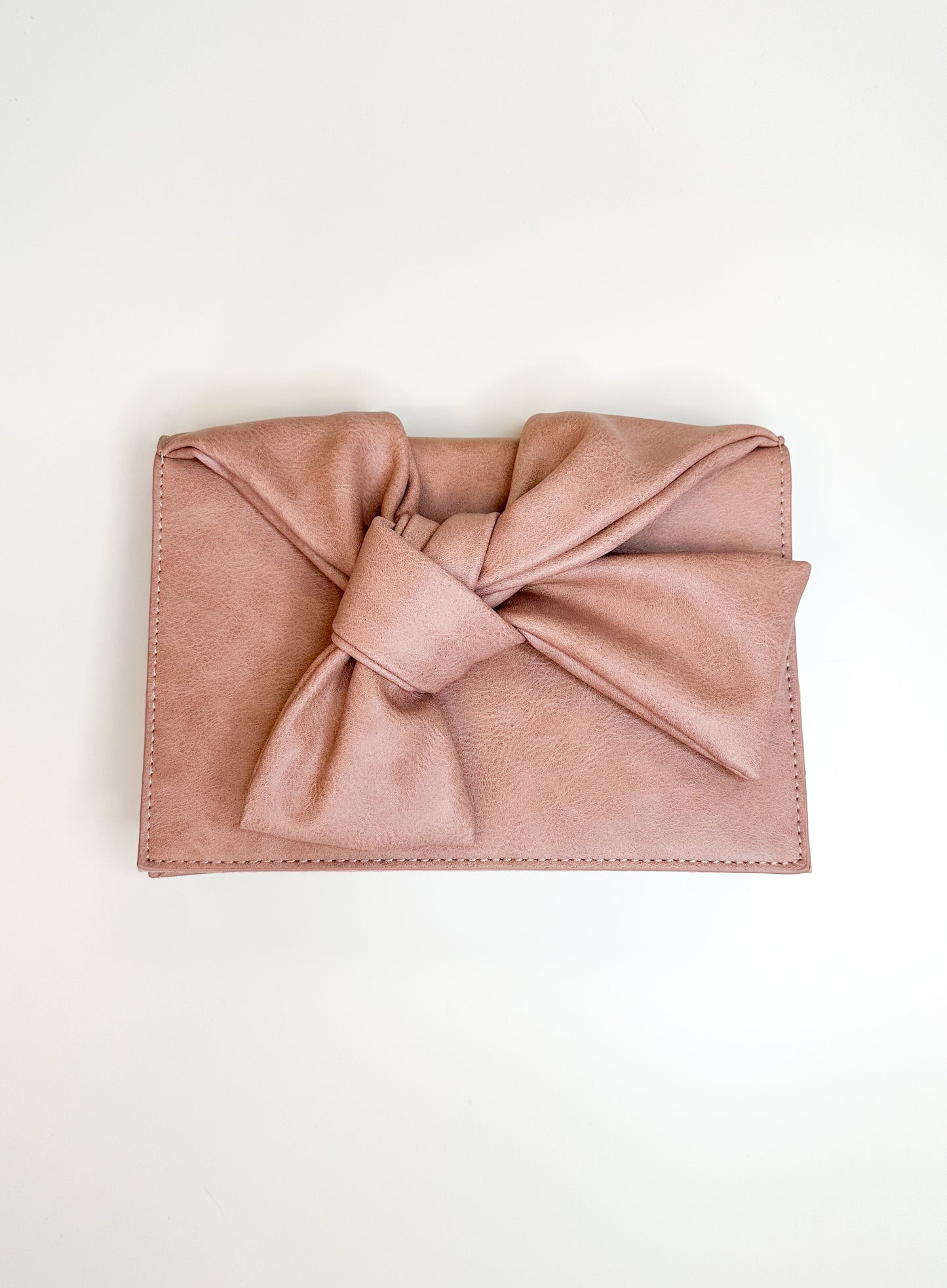 Bow Tie Clutch-Blush