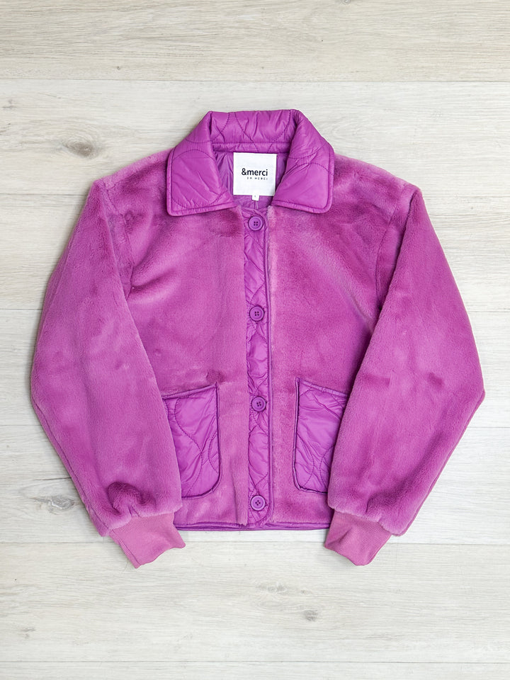 Caroline Faux Fur Jacket-Orchid