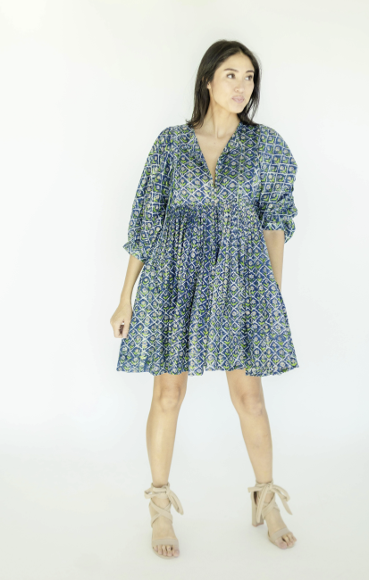 Clara the Label Clover Dress-Navy Peony