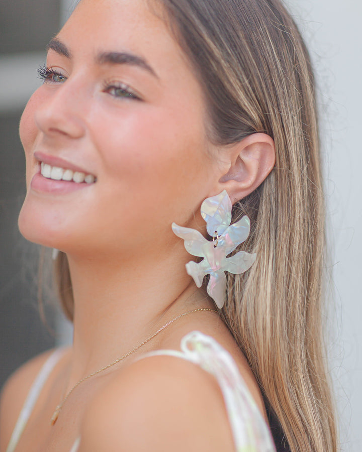 Flora Earrings-Iridescent