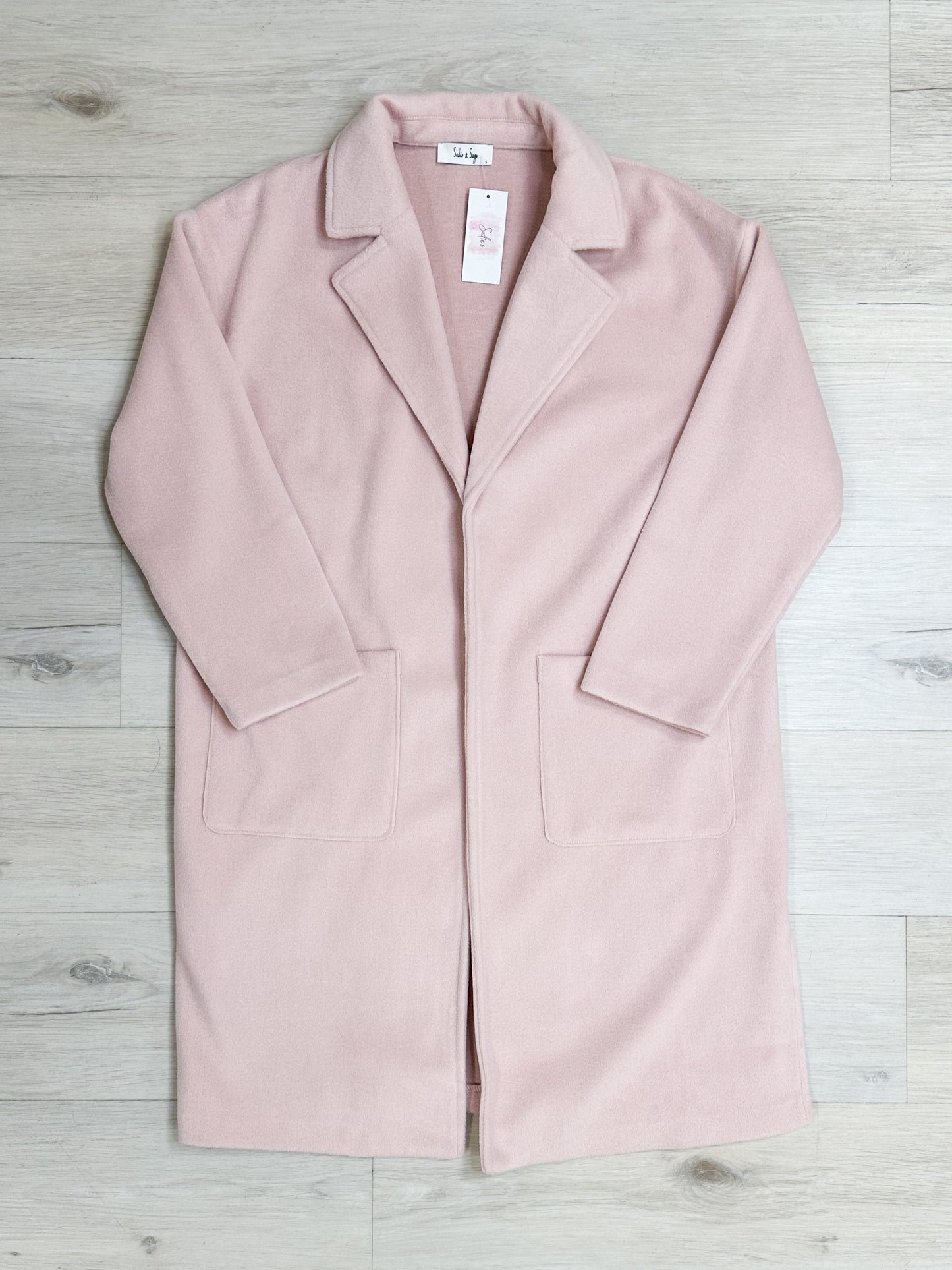 Hayley Open Coat-Light Pink