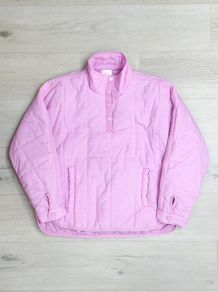 Julie Quilted Pullover-Bubble Gum