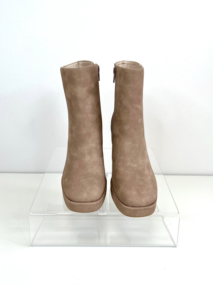 Lima Platform Booties-Cedarwood