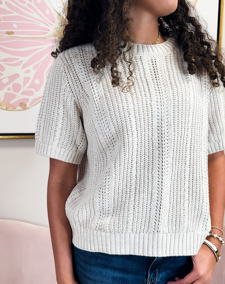 Lizzie Short Sleeve Sweater-Canyon Rose