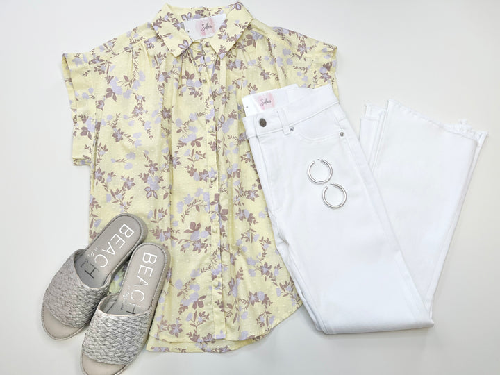 Maggie Floral Top-Yellow