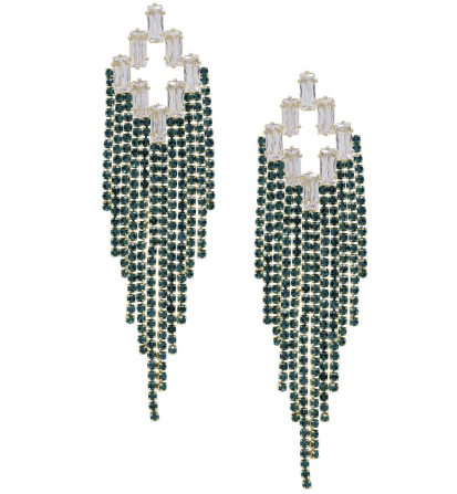 Bracha Cascade Earrings-Emerald